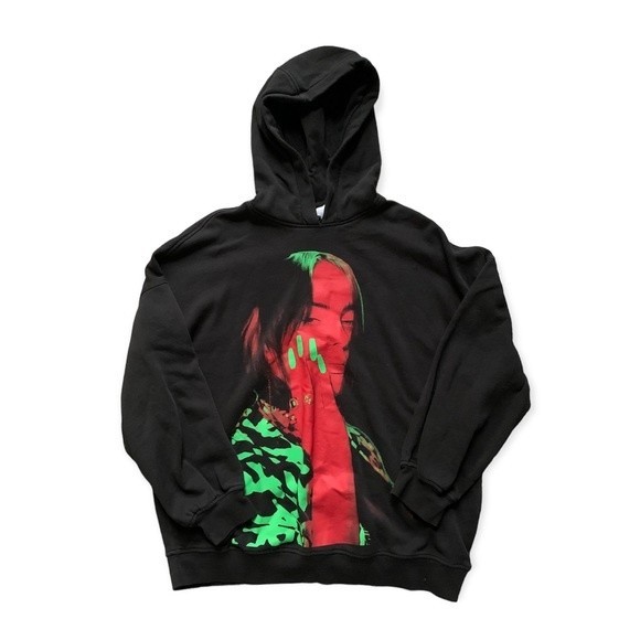 H&M Divided Black Billie Eilish Hooded Sweatshirt S - Picture 1 of 6